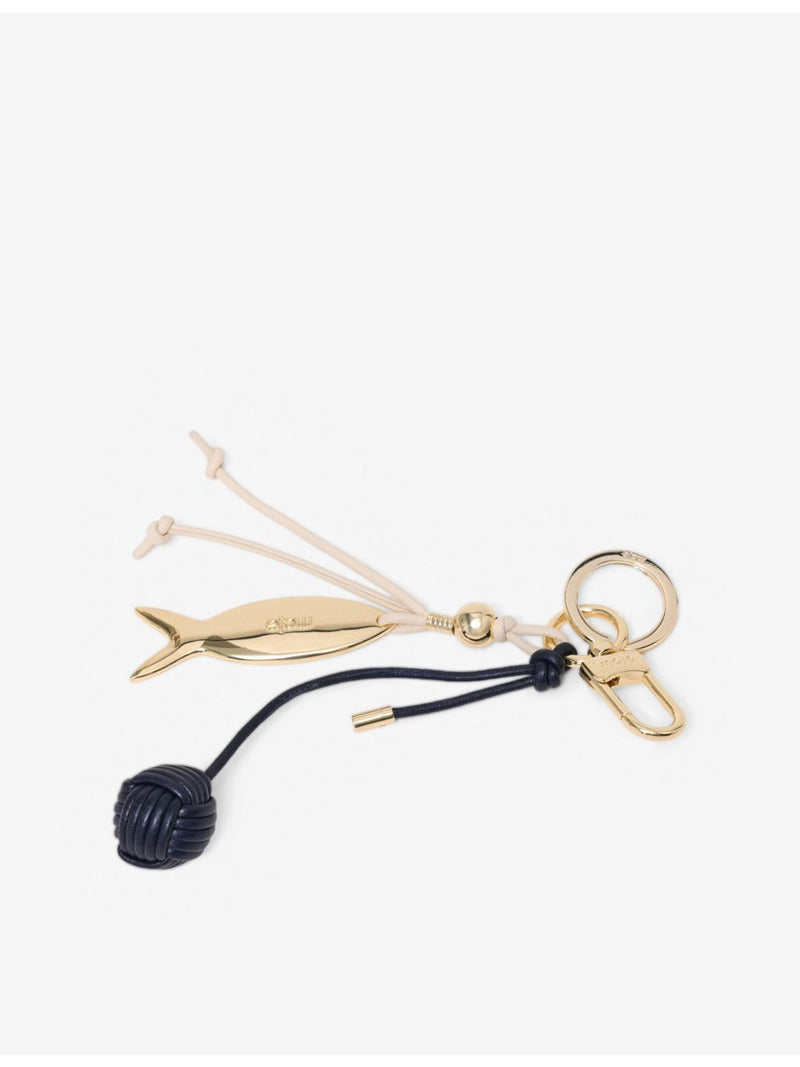 Maje nautical leather bag charm with gold-toned hardware (British brand)