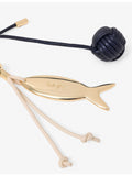 Maje nautical leather bag charm with gold-toned hardware (British brand)