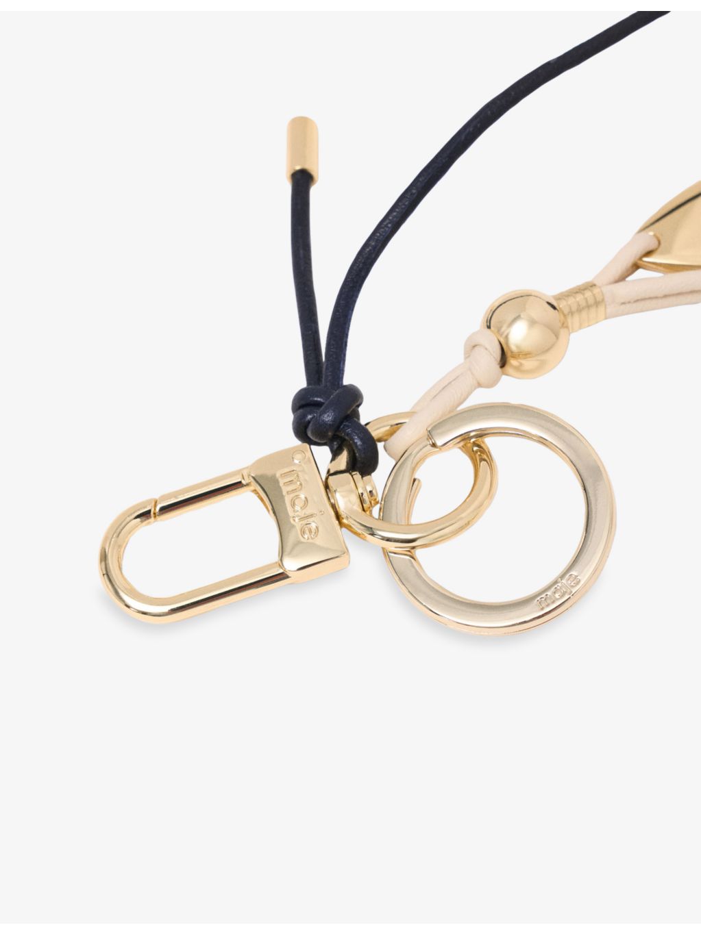 Maje nautical leather bag charm with gold-toned hardware (British brand)