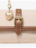 Miss M canvas and leather shoulder bag, UK version