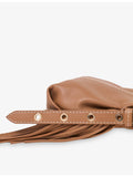 Maje leather bag Miss M Micro with fringing (British brand)