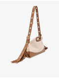 Maje Miss M mini canvas shoulder bag with leather trims (British brand)