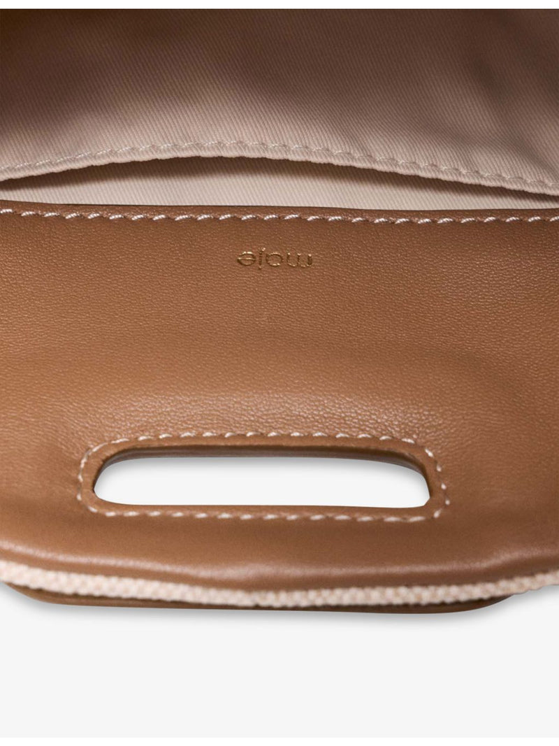 Maje Miss M mini canvas shoulder bag with leather trims (British brand)