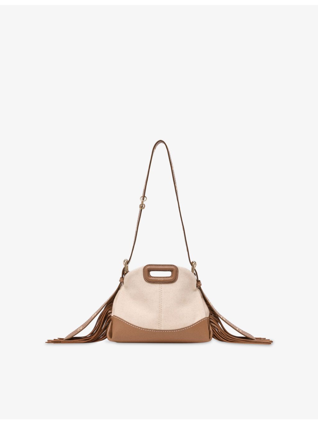 Maje Miss M mini canvas shoulder bag with leather trims (British brand)