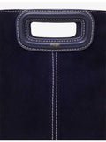 Maje suede bag with fringed trims and gold hardware, UK version