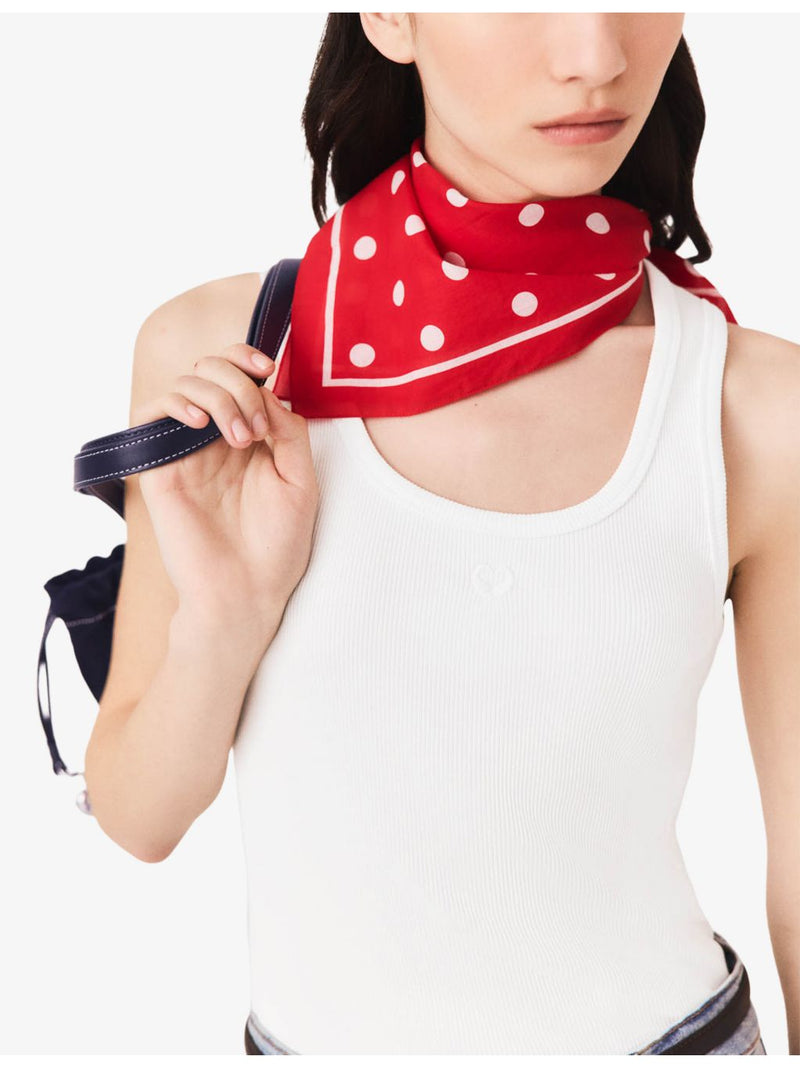 Maje polka dot cotton bandana scarf 58cm (British brand)