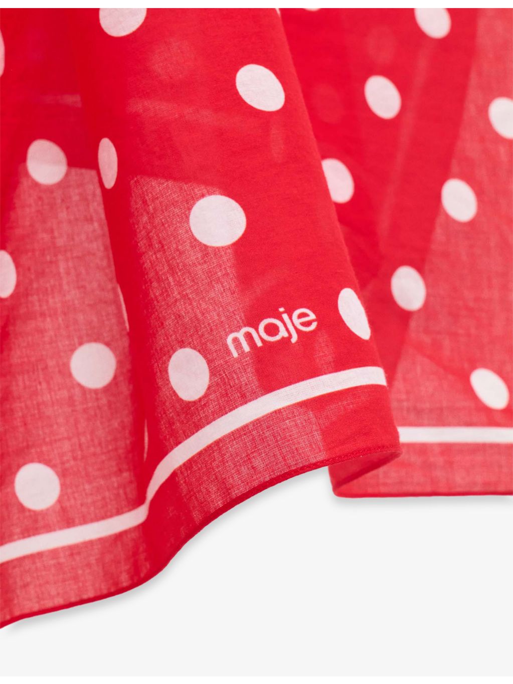 Maje polka dot cotton bandana scarf 58cm (British brand)