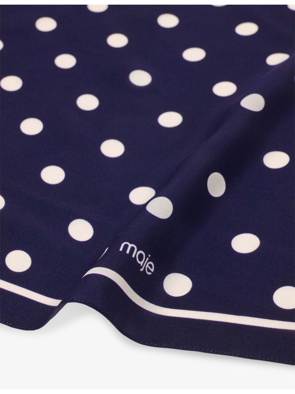 Maje polka-dot silk bandana scarf 58cm square (British brand)