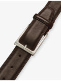 Boggi Milano leather belt with branded buckle, UK version