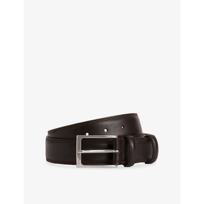 selfridges Boggi Milano Branded Buckle Leather Belt- Buy online at McGrocer