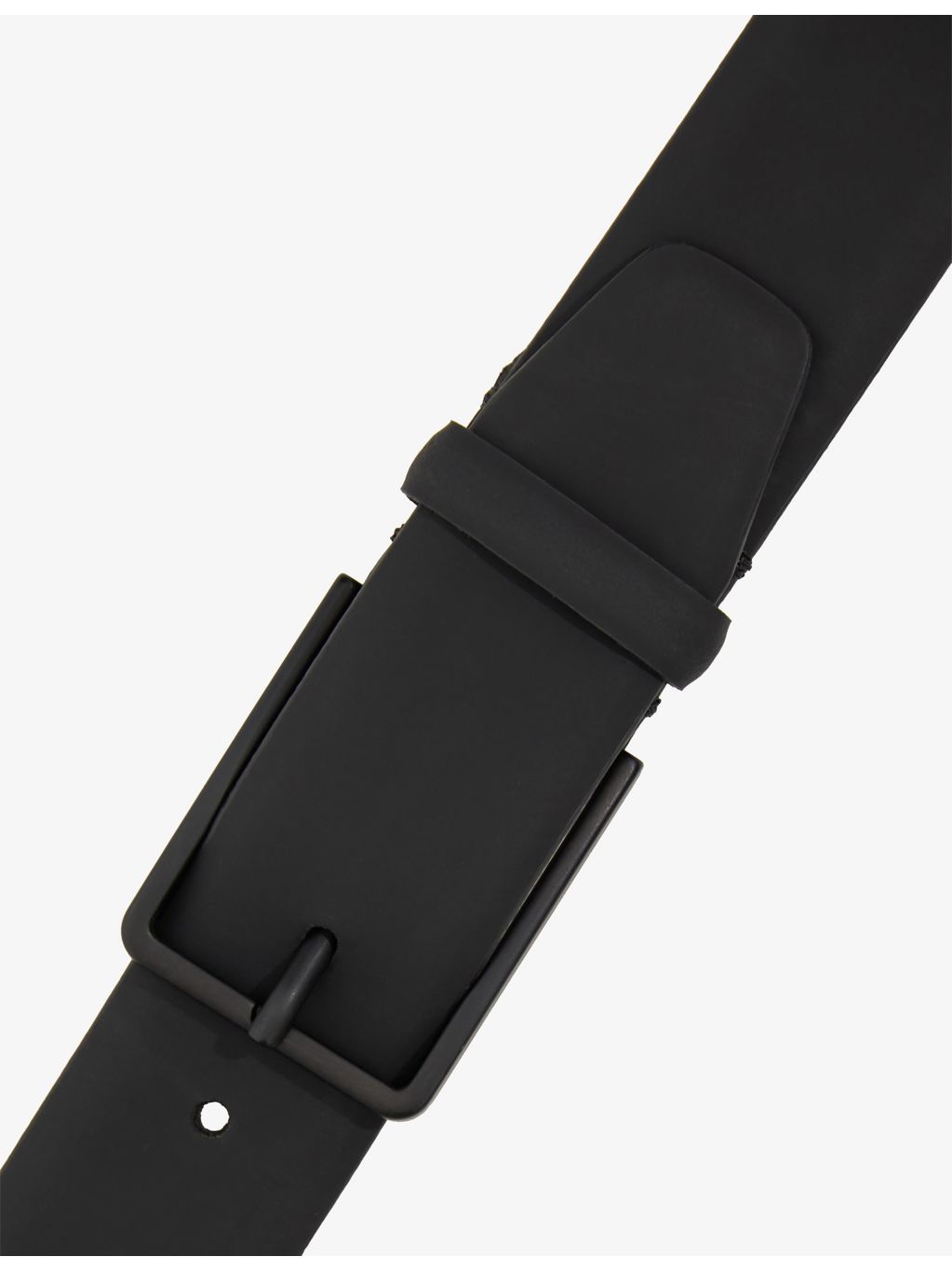 Boggi leather belt with rubberised-logo, UK version