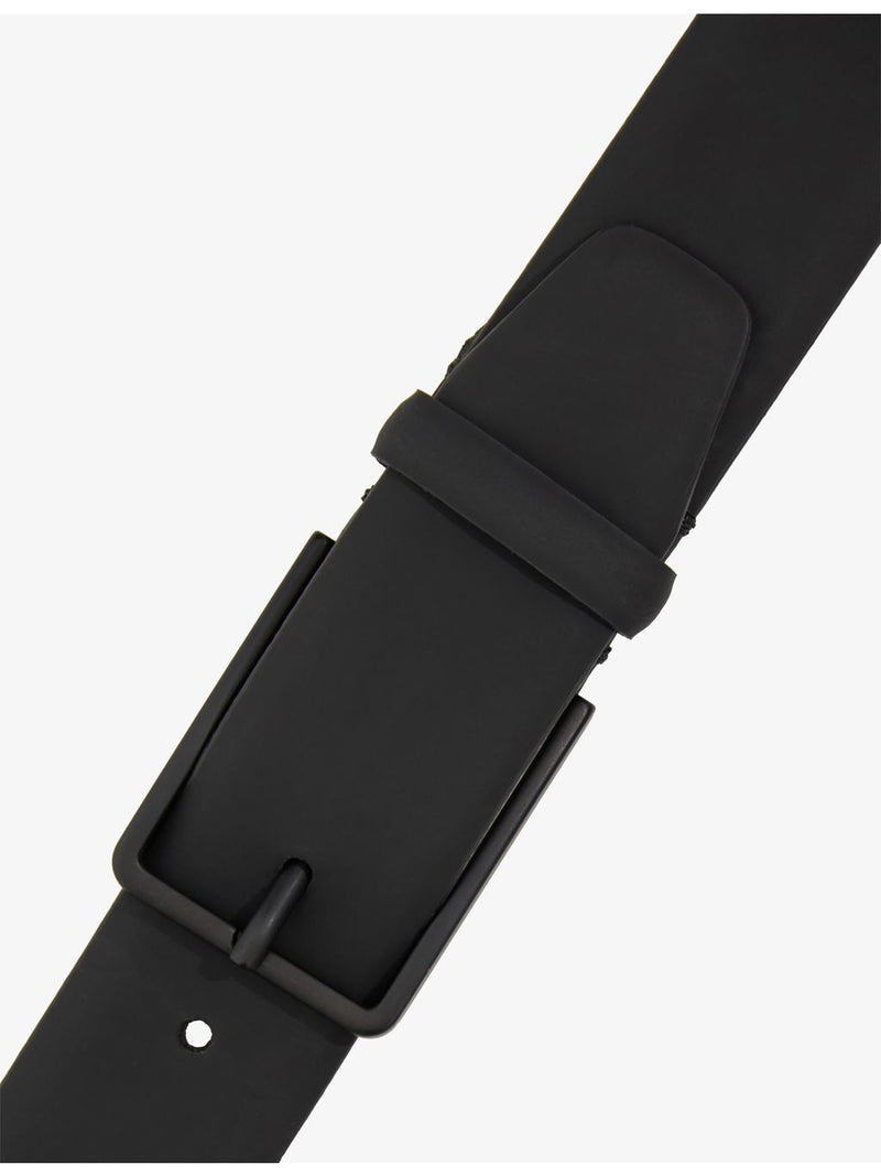 Boggi leather belt with rubberised-logo, UK version