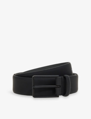 Boggi Rubberised-Logo Leather Belt