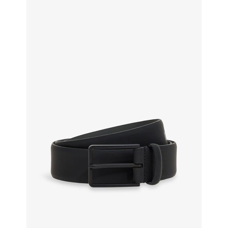 Rubberised-Logo Leather Belt - 30
