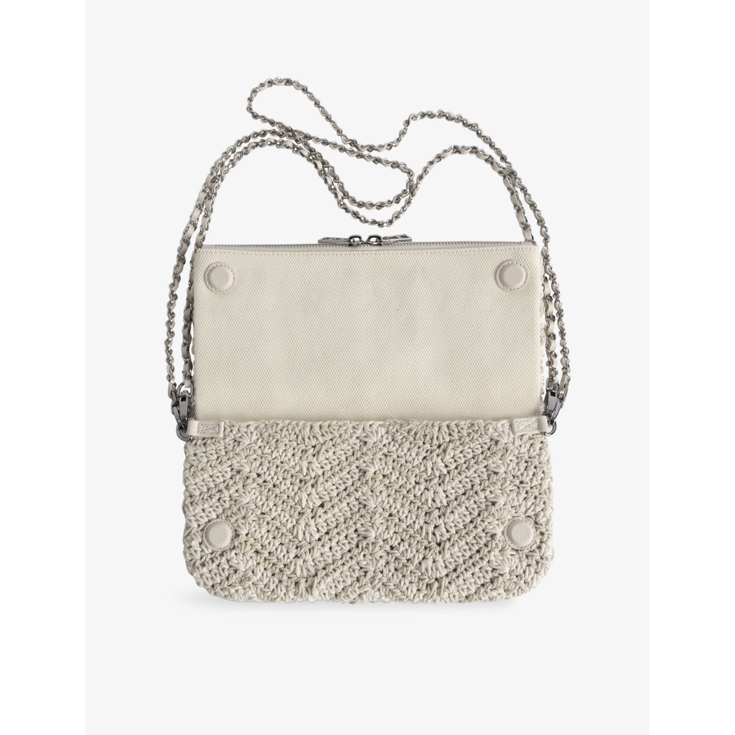 Zadig&Voltaire macramé cotton cross-body bag - British product