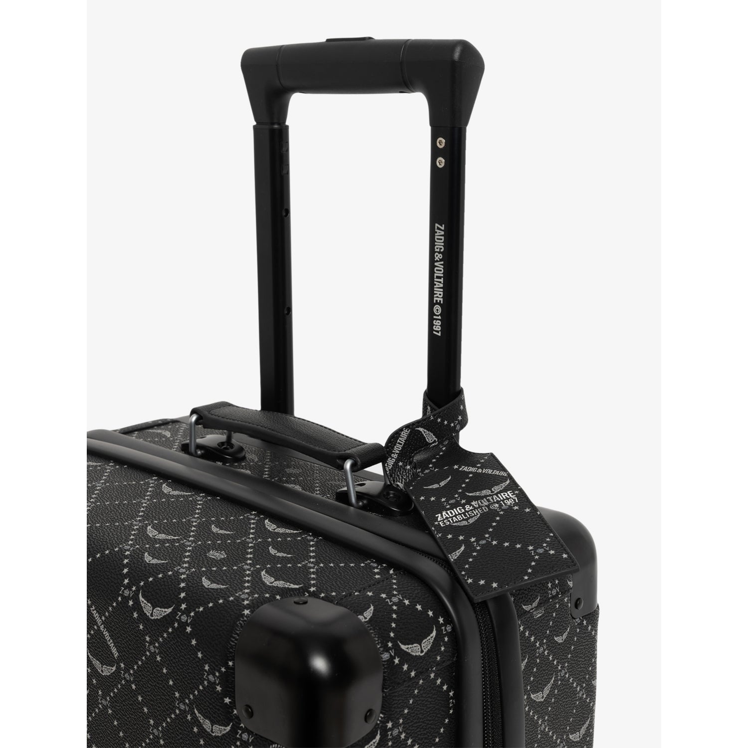Zadig&Voltaire faux-leather luggage tag with monogram print 27cm, UK version