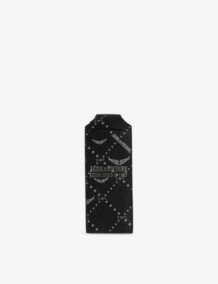 Zadig&Voltaire faux-leather luggage tag with monogram print 27cm, UK version