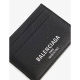 Balenciaga logo-print leather card holder, UK version