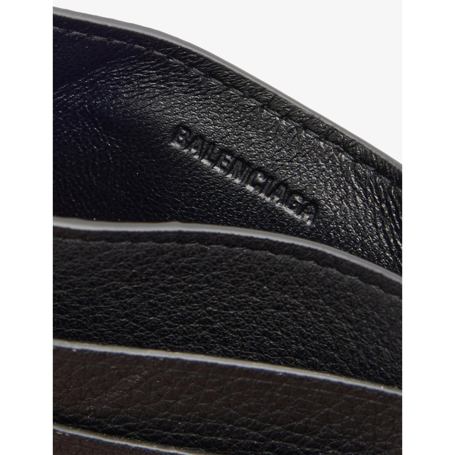 Balenciaga logo-print leather card holder, UK version