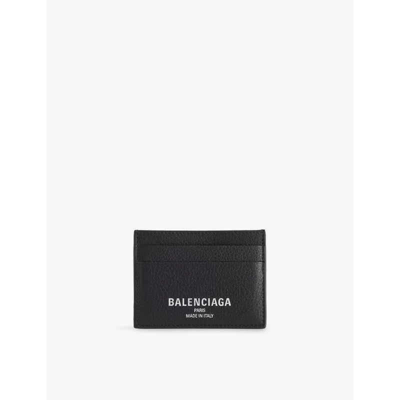 Balenciaga logo-print leather card holder, UK version