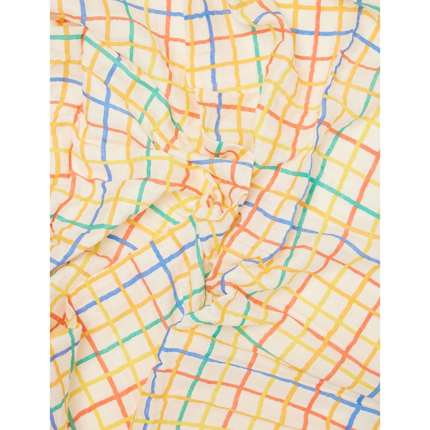 Bonniemob rainbow check large muslin swaddle, imported from the UK