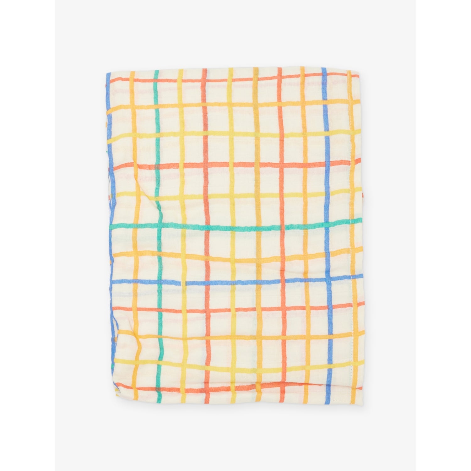 Bonniemob rainbow check large muslin swaddle, imported from the UK