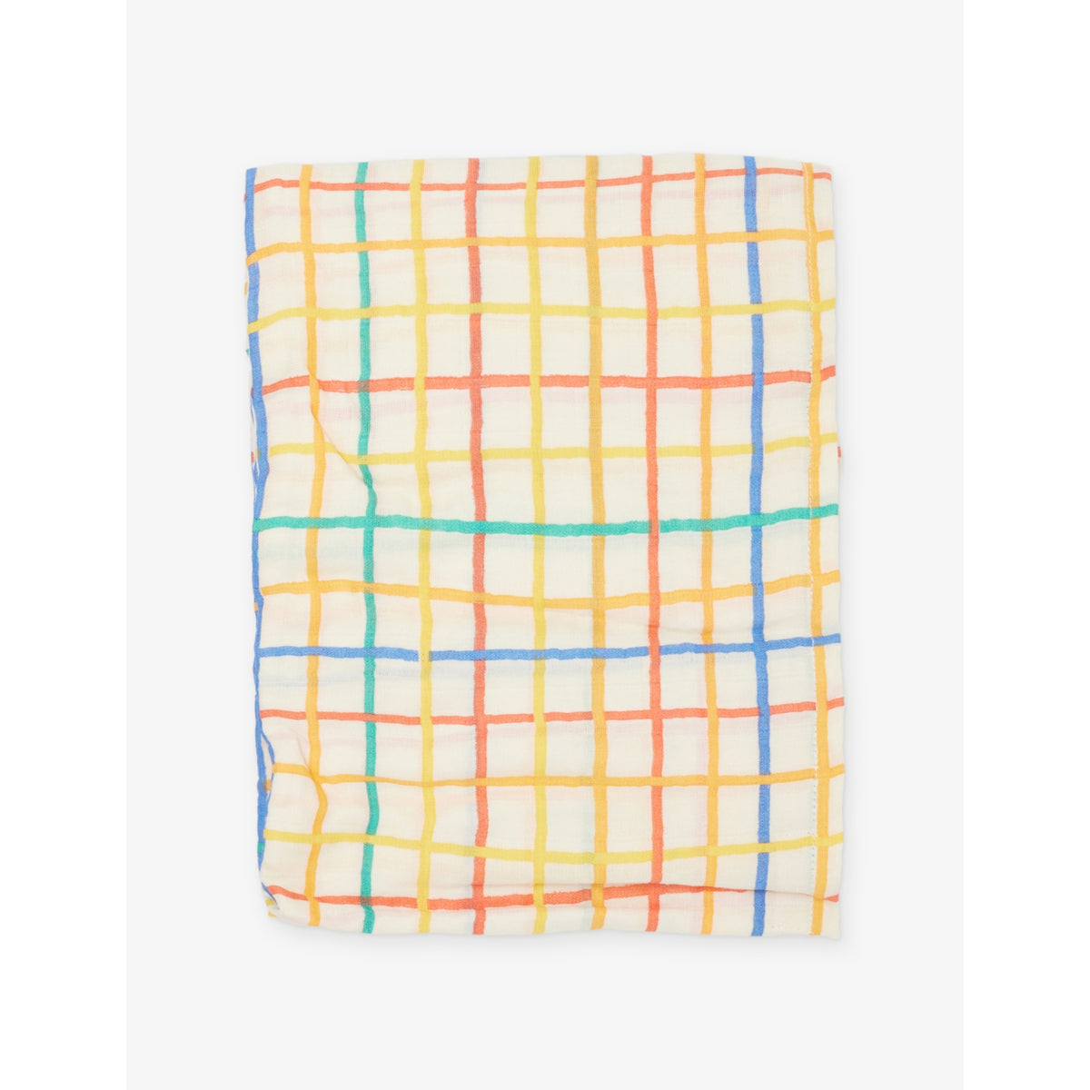 Bonniemob rainbow check large muslin swaddle, imported from the UK