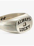 Twojeys Always Lucky sterling-silver plated brass signet ring (British brand)