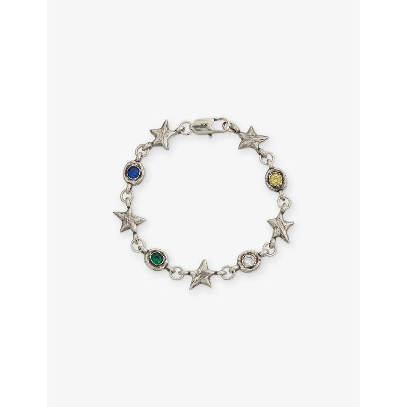 Multicolor Squadra Silver-Plated Brass Bracelet - S
