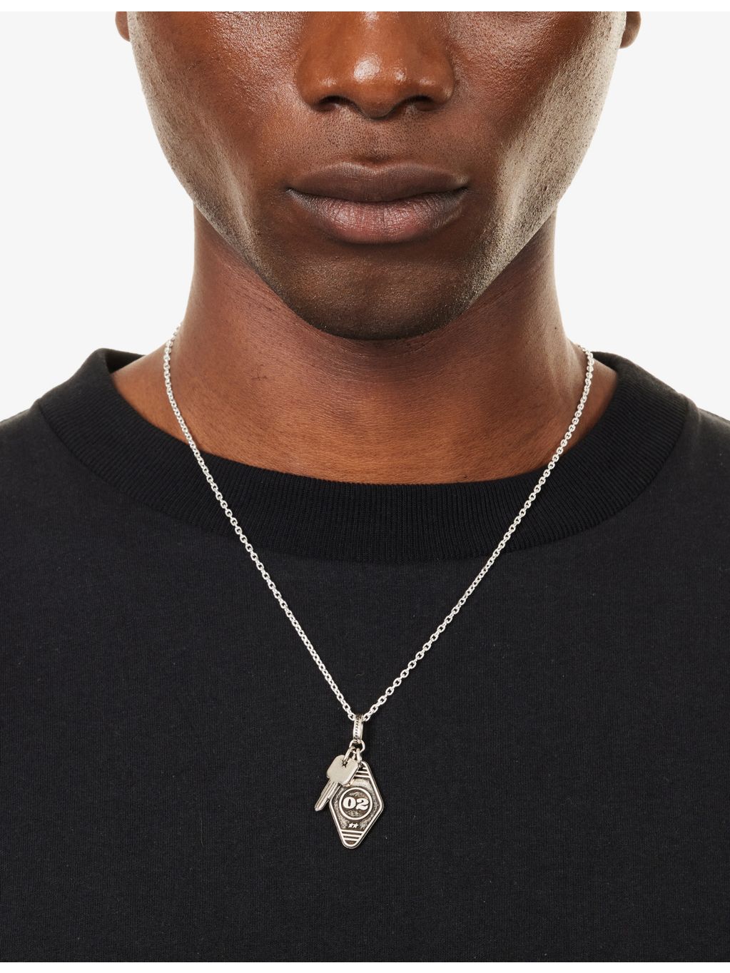 Motel silver-plated brass necklace multi-pendant, imported from the UK