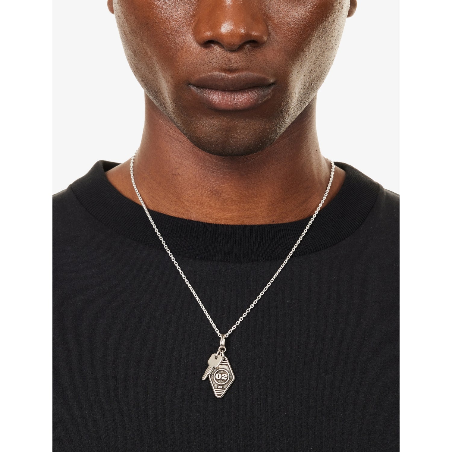 Motel silver-plated brass necklace multi-pendant, imported from the UK