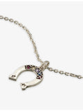 Twojeys silver-plated brass horseshoe necklace with cubic zirconia (British brand)