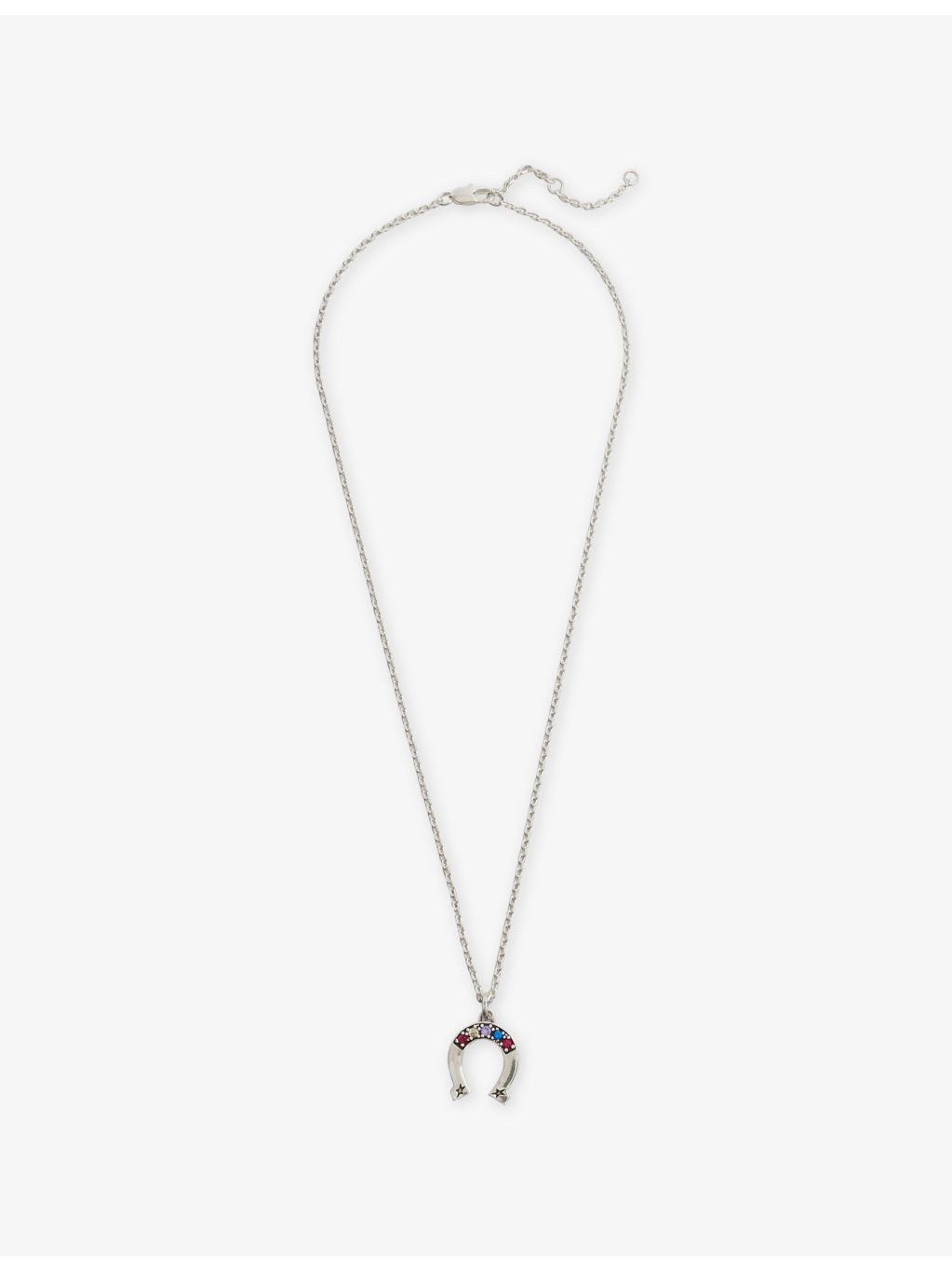 Twojeys silver-plated brass horseshoe necklace with cubic zirconia (British brand)