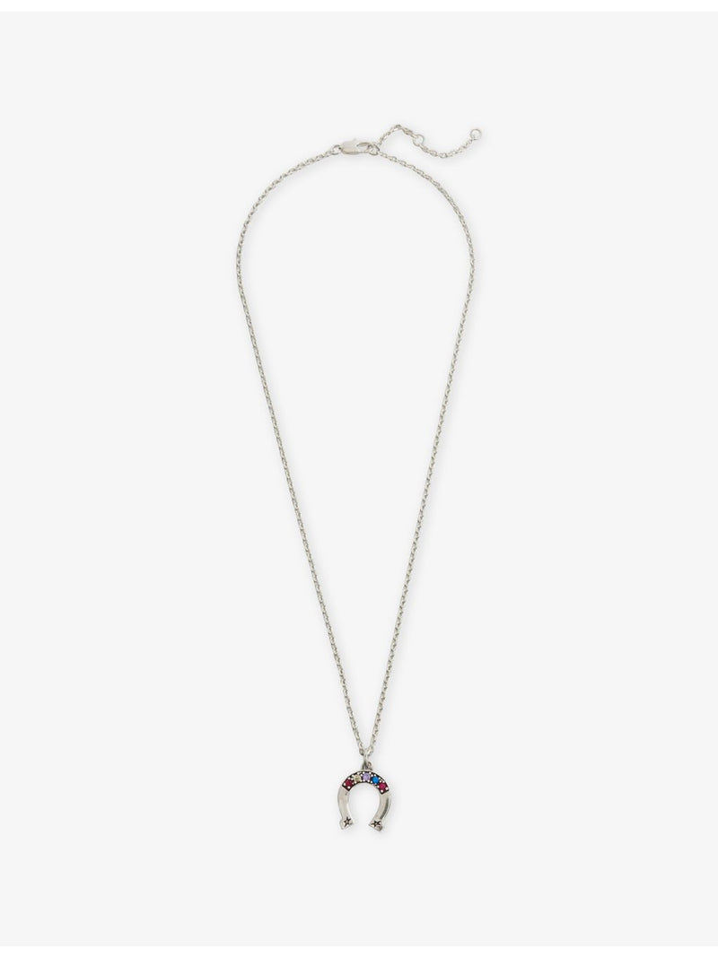 Twojeys silver-plated brass horseshoe necklace with cubic zirconia (British brand)
