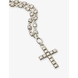Twojeys studded cross necklace with silver-plated oxidised finish, imported from the UK