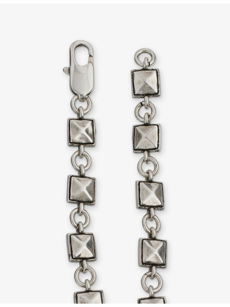 Twojeys studded cross necklace with silver-plated oxidised finish, imported from the UK