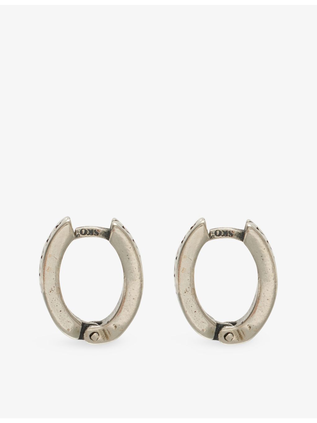 Twojeys 925 sterling silver hoop earrings with oxidised star pattern, UK version