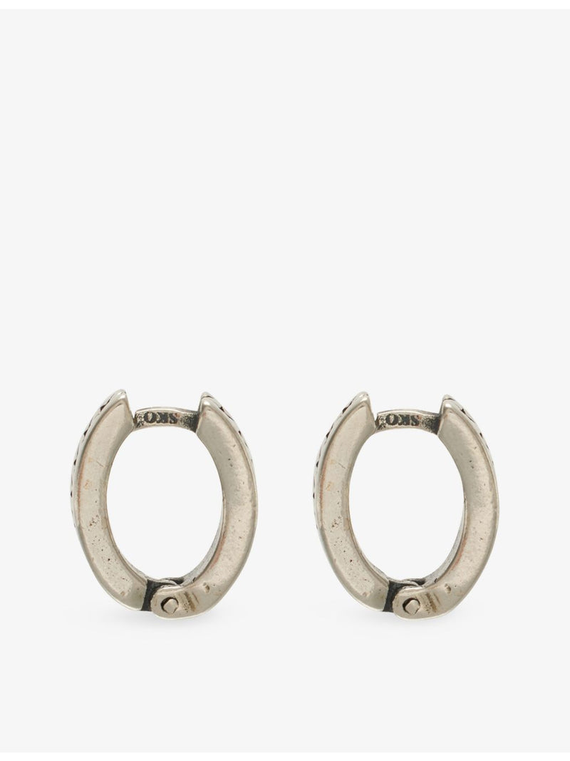 Twojeys 925 sterling silver hoop earrings with oxidised star pattern, UK version