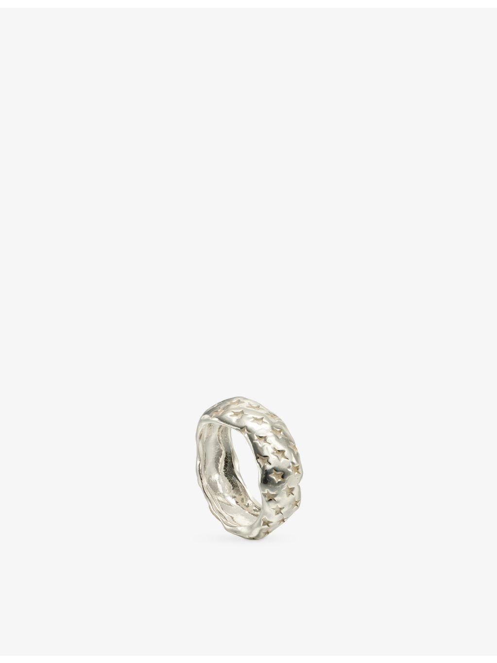 Twojeys sterling silver ring with all-over star design - British product