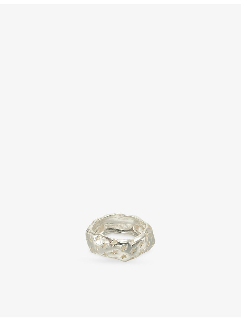 Twojeys sterling silver ring with all-over star design - British product