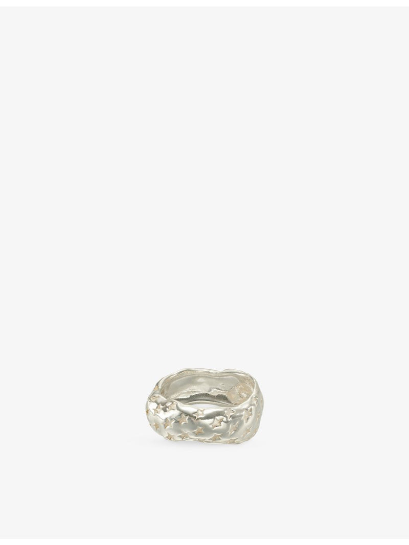 Twojeys sterling silver ring with all-over star design - British product