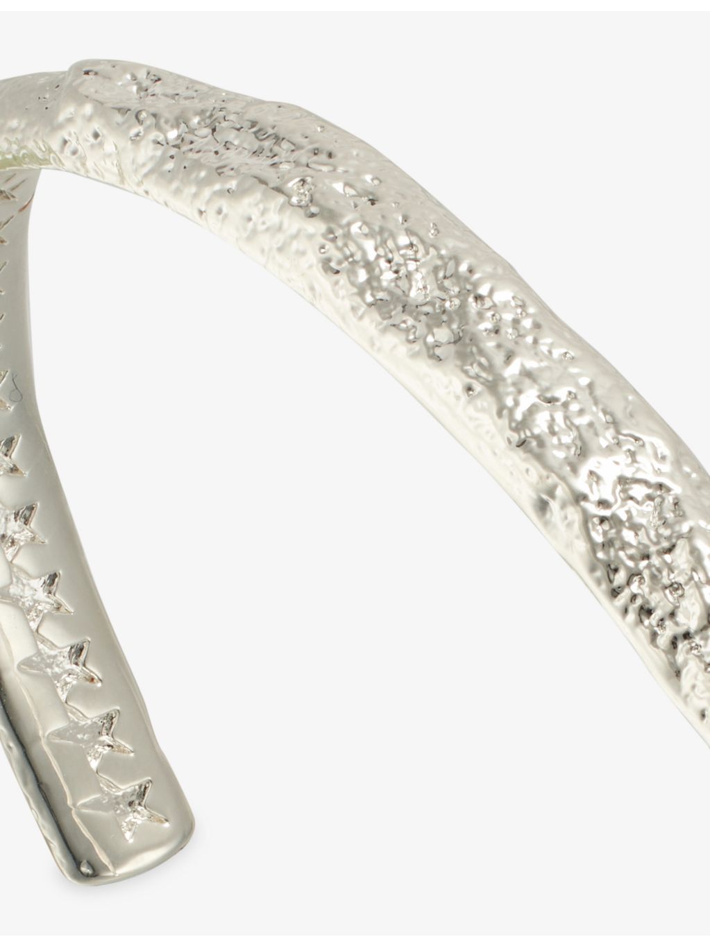 Twojeys silver-plated brass bangle with organic star pattern, imported from the UK