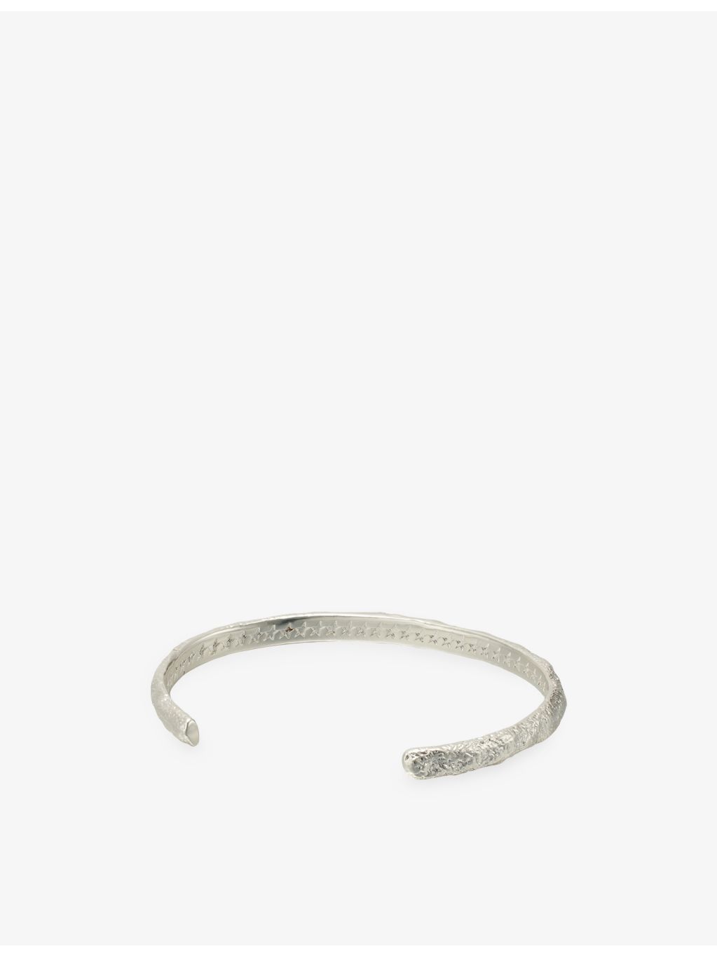 Twojeys silver-plated brass bangle with organic star pattern, imported from the UK