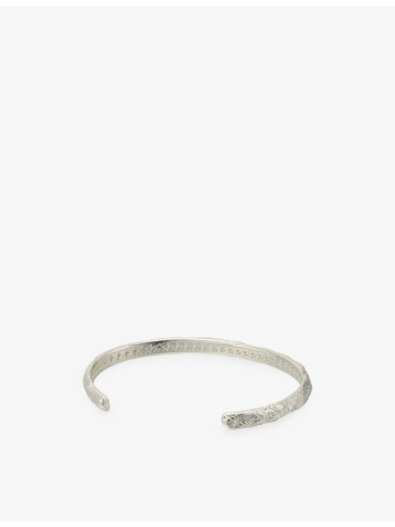 Twojeys silver-plated brass bangle with organic star pattern, imported from the UK