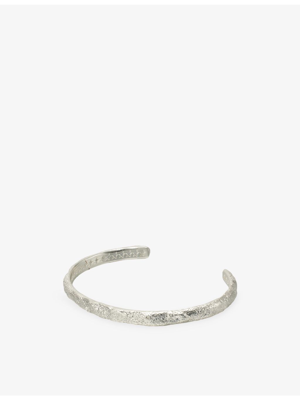 Twojeys silver-plated brass bangle with organic star pattern, imported from the UK
