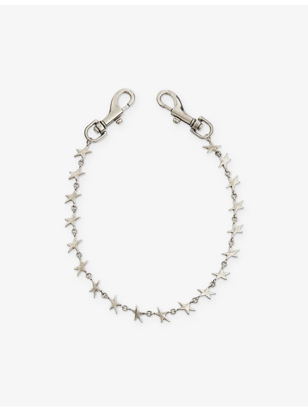 Twojeys star motif trouser chain in sterling silver-plated brass, UK version