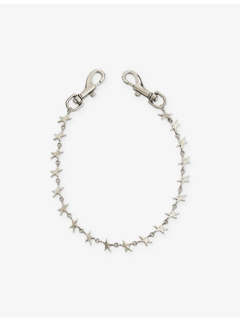 Twojeys star motif trouser chain in sterling silver-plated brass, UK version