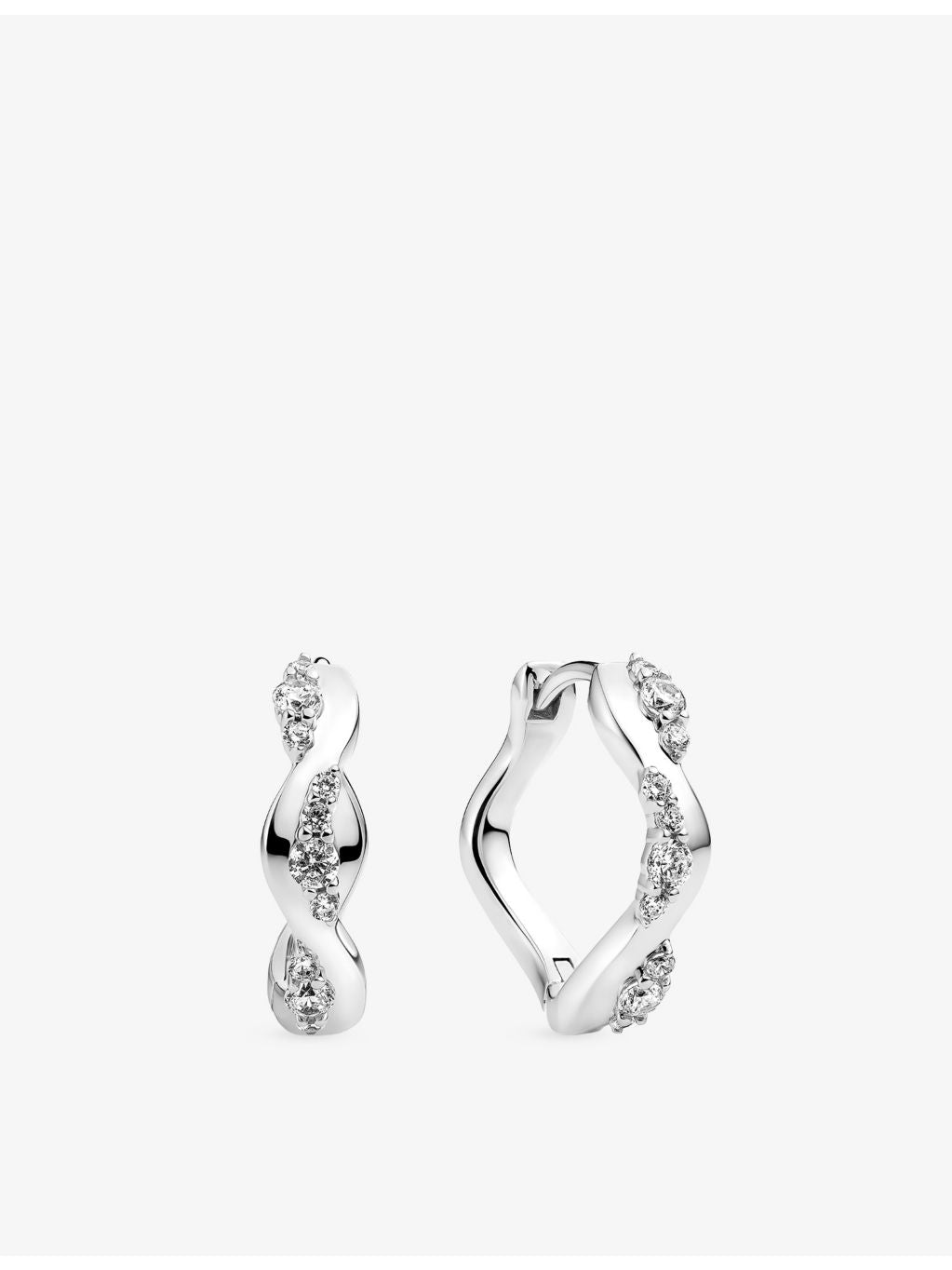 Sif Jakobs silver hoop earrings with cubic zirconia 16.5mm - British product