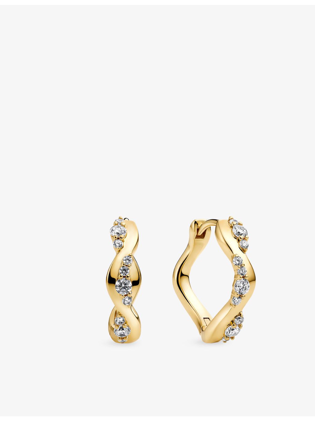 Sif Jakobs gold-plated hoop earrings with cubic zirconia, imported from the UK
