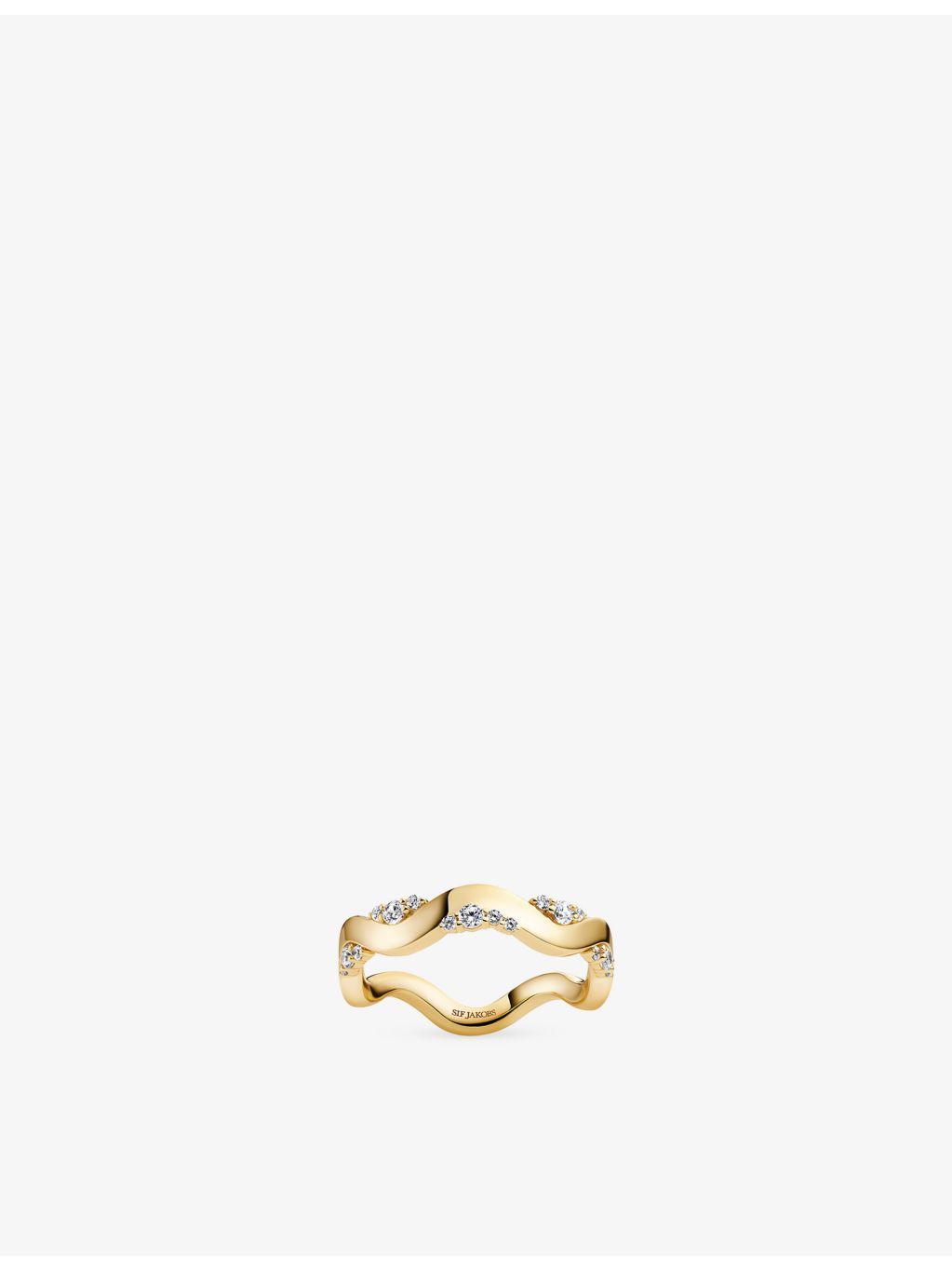 Sif Jakobs 18ct gold-plated cubic zirconia ring, UK version